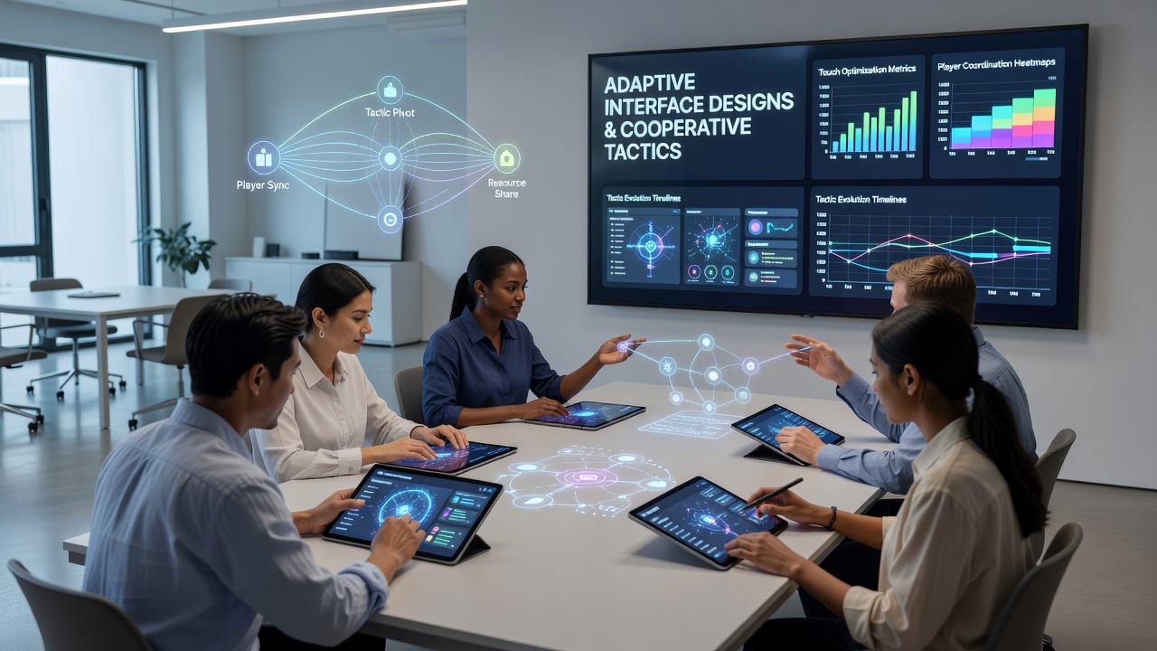 Cooperative player groups using synchronized touch gestures on adaptive web platform interfaces