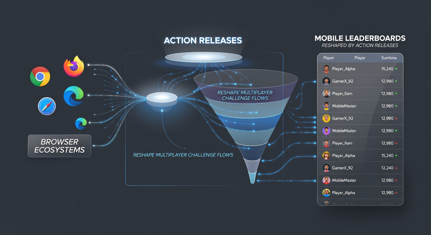 Mobile device screen capturing real-time leaderboard changes driven by browser ecosystem updates after action releases