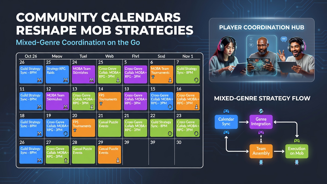 Screenshot showing integrated calendar features in a web-based mobile gaming platform