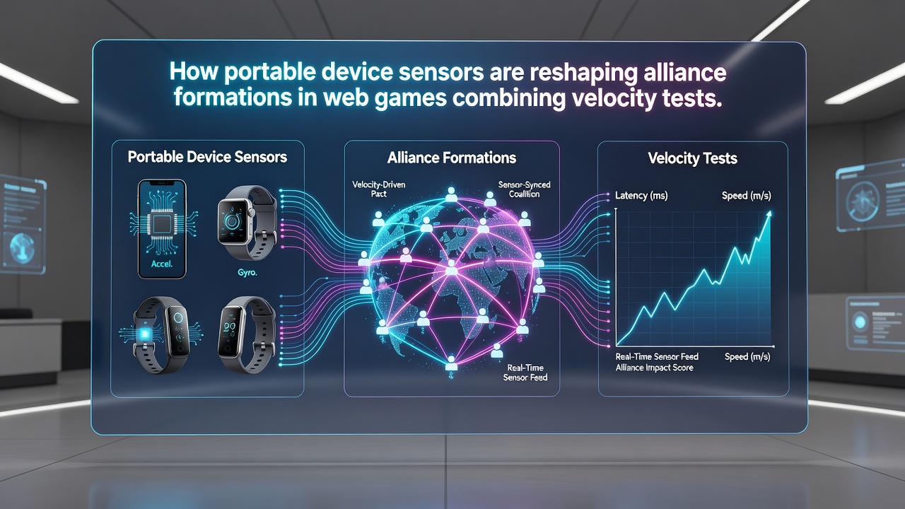 Team coordination using portable device sensors in a multiplayer web game session