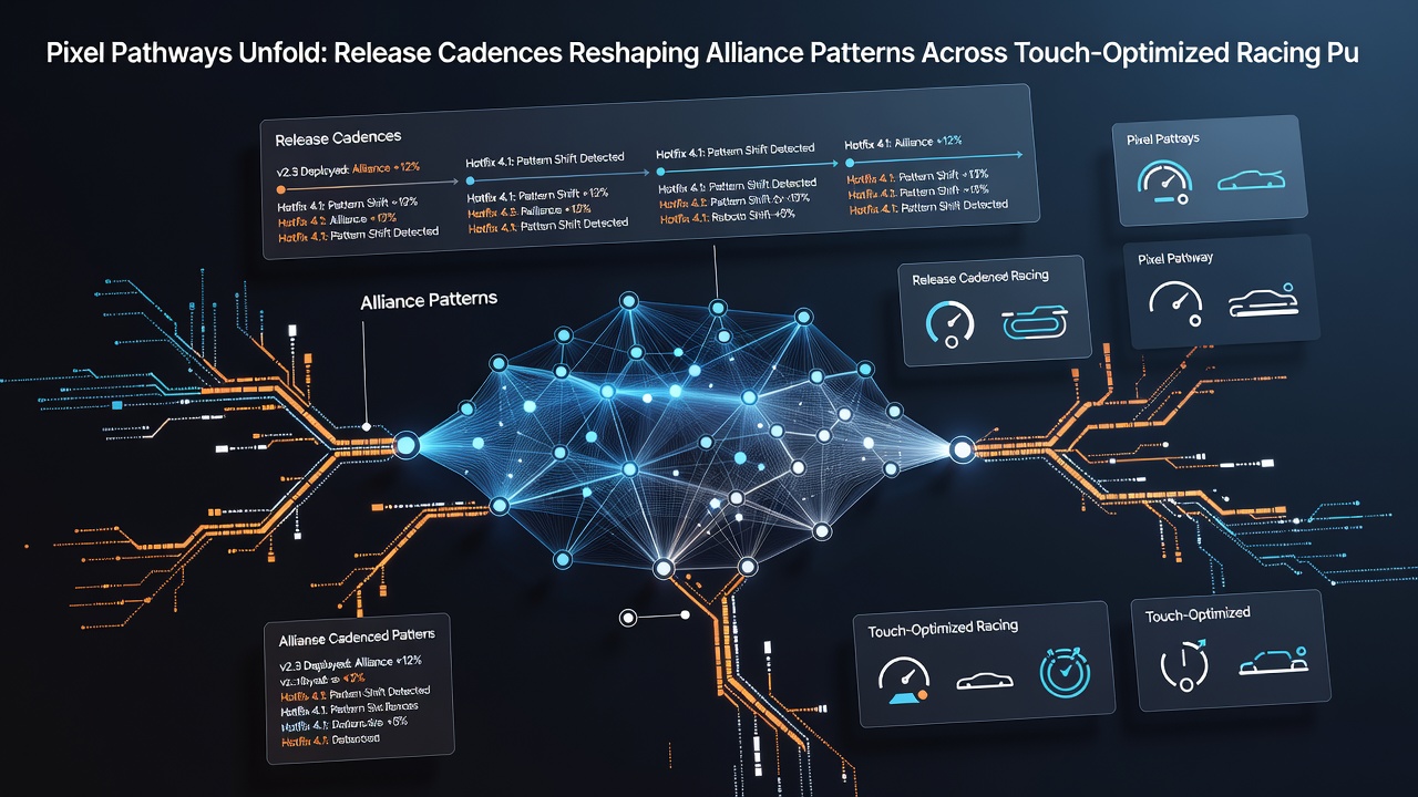 Players coordinate in mobile browser racing puzzle environments where release schedules reshape alliance strategies and network participation