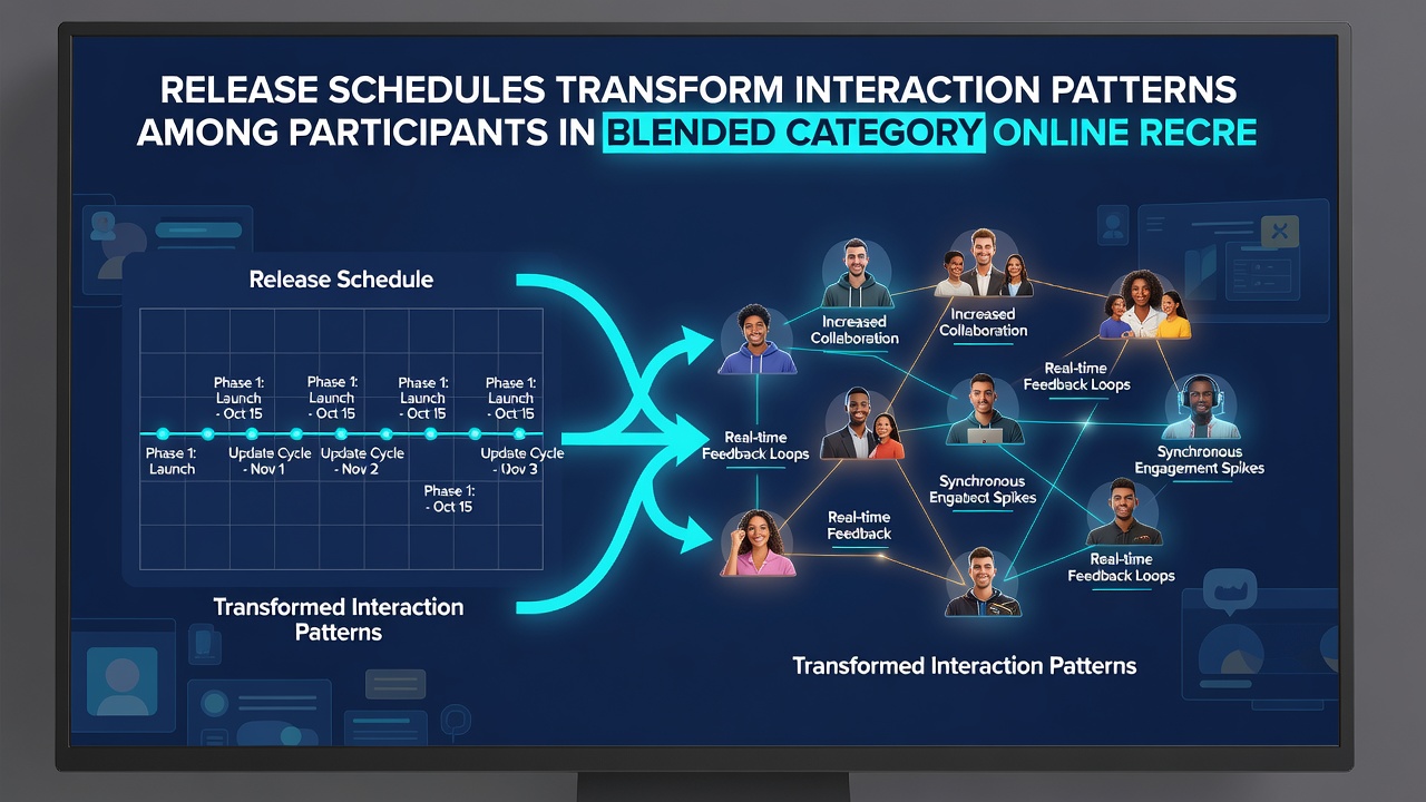 Community interaction patterns shifting after synchronized content releases in hybrid browser games
