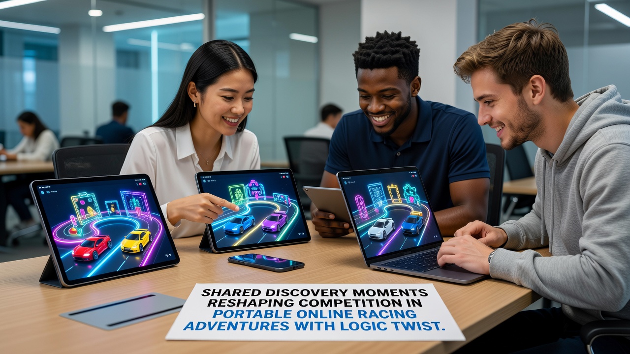 Illustration of logic twists and shared moments in portable racing games