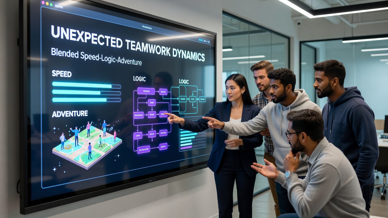 Team strategies unfolding on touch interfaces during recurring adventure events
